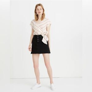 Madewell Rigid Denim A-Line Mini Skirt Button-Front Edition size 28